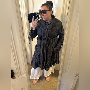 Vintage Textured grey Button-Up Coat size XL